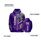 18% OFF PURPLE Minnesota Vikings Pullover Hoodie Personalized Name & Number - 4 FAN SHOP