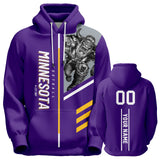 18% OFF PURPLE Minnesota Vikings Pullover Hoodie Personalized Name & Number - 4 FAN SHOP