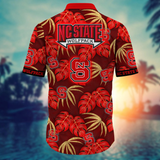 NC State Wolfpack Hawaiian Shirt Leafs Printed for men