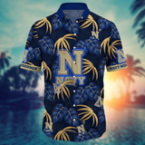 Navy Midshipmen Hawaiian Shirt Leafs Printed for men