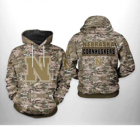 [SALE] 18% OFF Best Nebraska Cornhuskers Camo Hoodies For Men Women