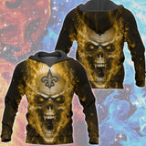20% OFF New Orleans Saints Skull Hoodies 3D With Zipper, Pullover