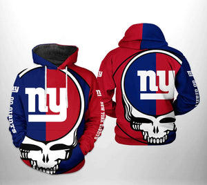 [SALE] 18% OFF New York Giants Skull Hoodie 3D For Men Women