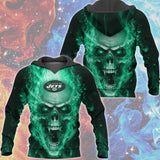 20% OFF New York Jets Skull Hoodies 3D With Zipper, Pullover