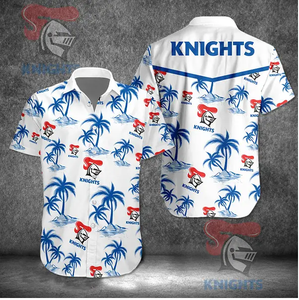 20% OFF Best WHITE Newcastle Knights Hawaiian Shirt Coconut Tree For Men