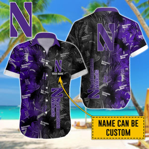 15% OFF Northwestern Wildcats Shirt Tropical Leaf Custom Name For Sale