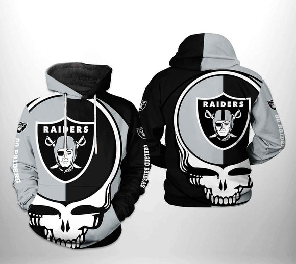 [SALE] 18% OFF Oakland Raiders Skull Hoodie 3D For Men Women