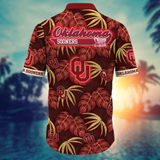 Oklahoma Sooners Hawaiian Shirt Leafs Printed for men