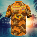 Oklahoma State Cowboys Hawaiian Shirt Leafs Printed for men