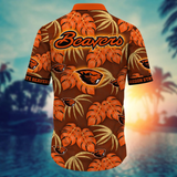 Oregon State Beavers Hawaiian Shirt Leafs Printed FOR MEN