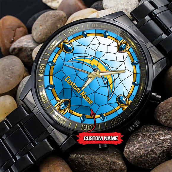 Personalized Name Los Angeles Chargers Watch Men Luxury