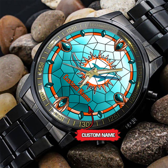 25% OFF Personalized Name Miami Dolphins Watch Men Luxury - Under $50