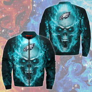 18% SALE OFF Philadelphia Eagles Jacket Mens Skull Graphic For Sale