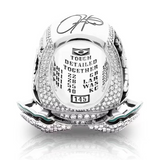 Philadelphia Eagles Superbowl Ring 2025 Replica – back view engraved with season scores, motto Tough Detailed Together, and player signature