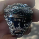 Side view of the Philadelphia Eagles Super Bowl LIX Replica Ring with "HURTS" and MVP details