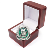 Philadelphia Eagles Superbowl Ring 2025 Replica in a wooden box