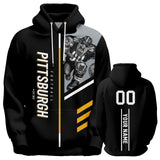 BLACK Pittsburgh Steelers Pullover Hoodie Personalized Name & Number - 4 FAN SHOP