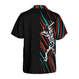 Men's Black Hawaiian Shirt Baseball Player Printed