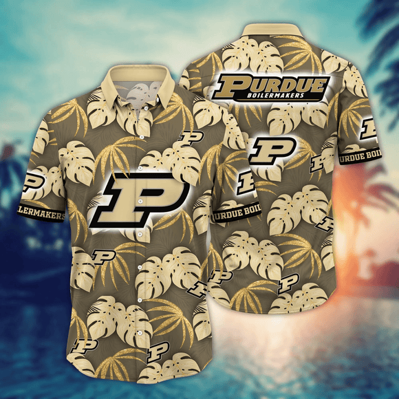Purdue Boilermakers Hawaiian Shirt Leafs Printed FOR MEN