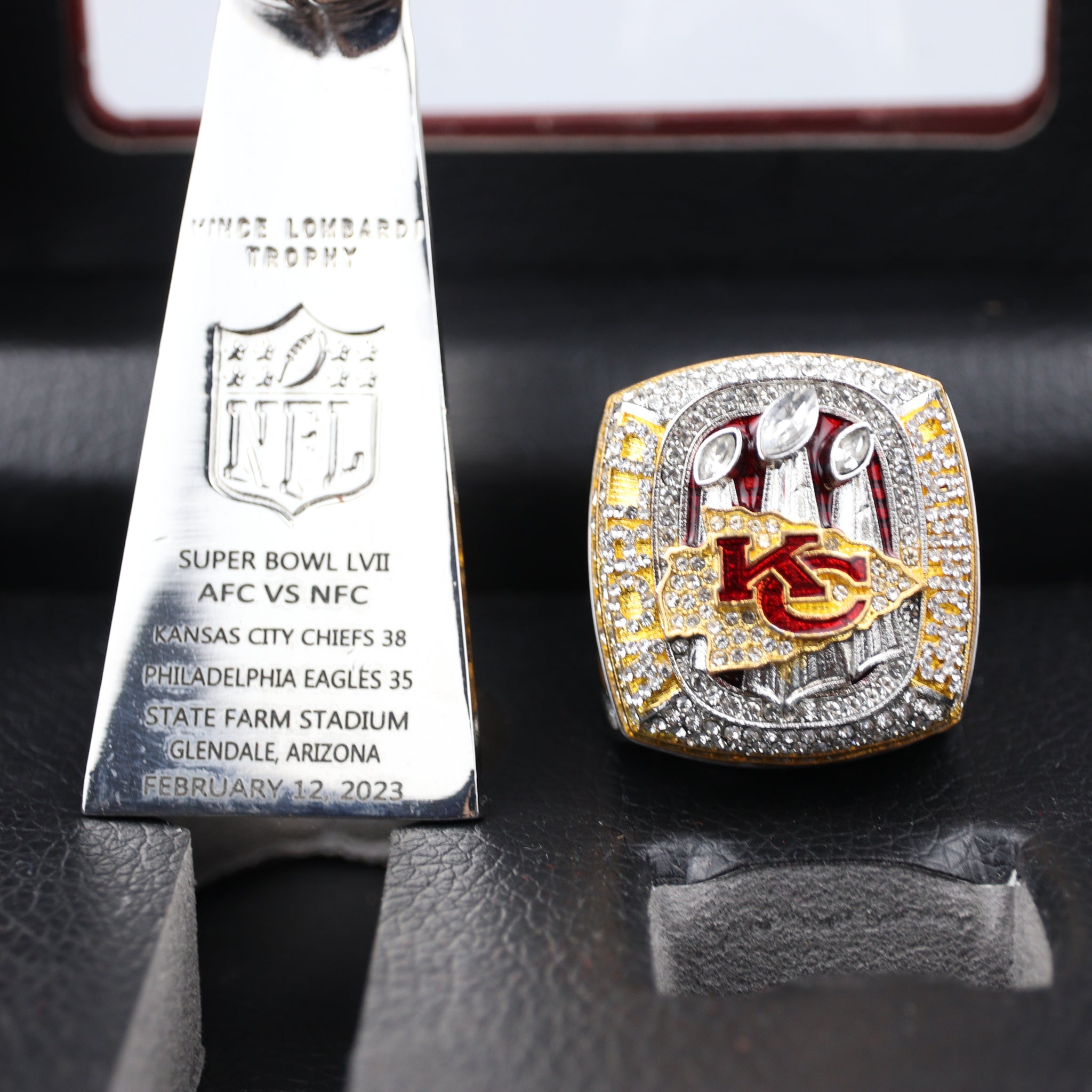 Hot Selling Replica Kansas City Chiefs Super Bowl Ring 2023 & Trophy ...