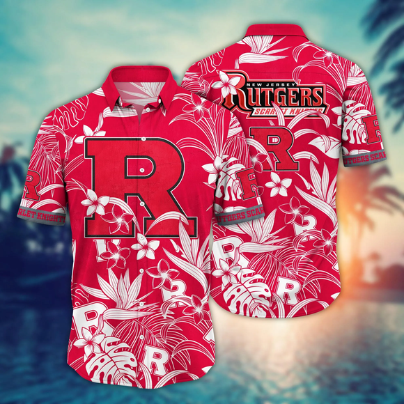 20% OFF Rutgers Scarlet Knights Hawaiian Shirt Tropical Flower