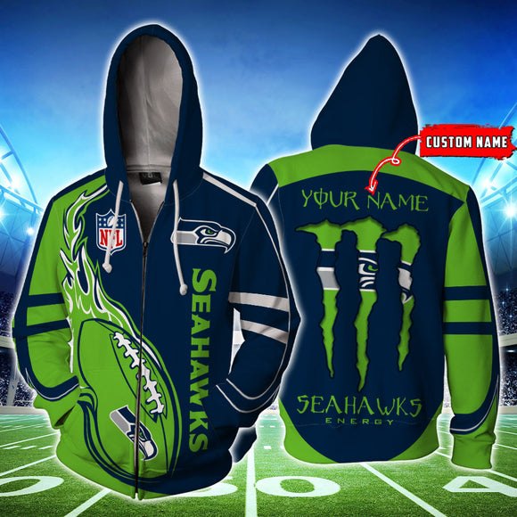 [SALE]20% OFF Best Seattle Seahawks Hoodie Mens Ball Flame Custom Name