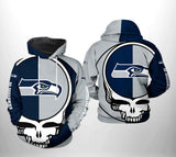 [SALE] 18% OFF Seattle Seahawks Skull Hoodie 3D For Men Women