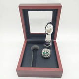 Spoon-shaped Philadelphia Eagles Super Bowl Ring in a wooden box 