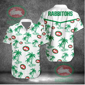 20% OFF WHITE South Sydney Rabbitohs Hawaiian Shirt Coconut Tree For Men