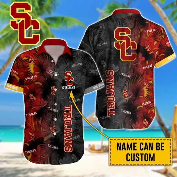 15% OFF USC Trojans Shirt Tropical Leaf Custom Name For Sale