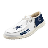 20% OFF Best Velvet Dallas Cowboys Moccasin Slippers For Men Women | White & Blue color