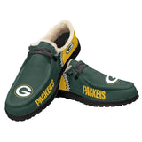 Velvet Green Bay Packers Moccasin Slippers For Men Women