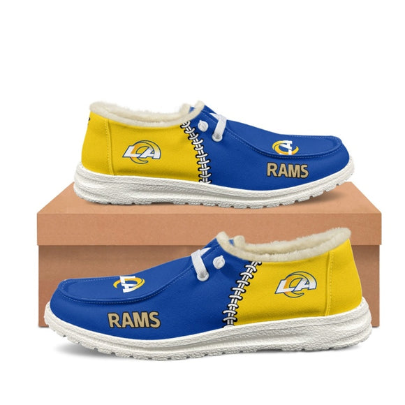 20% OFF Best Velvet Los Angeles Rams Moccasin Slippers For Men Women