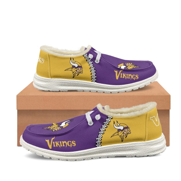 20% OFF Best Velvet Minnesota Vikings Moccasin Slippers For Men Women