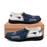 20% OFF Best Velvet New England Patriots Moccasin Slippers For Men Women