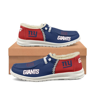 20% OFF Best Velvet New York Giants Moccasin Slippers For Men Women