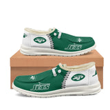 20% OFF Best Velvet New York Jets Moccasin Slippers For Men Women