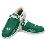 Velvet New York Jets Moccasin Slippers For Men Women