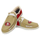 Velvet San Francisco 49ers Moccasin Slippers For Men Women