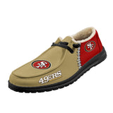 20% OFF Best Velvet San Francisco 49ers Moccasin Slippers For Men Women