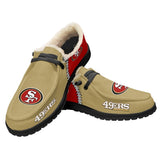 20% OFF Best Velvet San Francisco 49ers Moccasin Slippers For Men Women