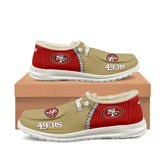 20% OFF Best Velvet San Francisco 49ers Moccasin Slippers For Men Women