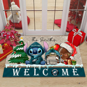 Lowest Price Welcome Philadelphia Eagles Door Mat Christmas - Personalized