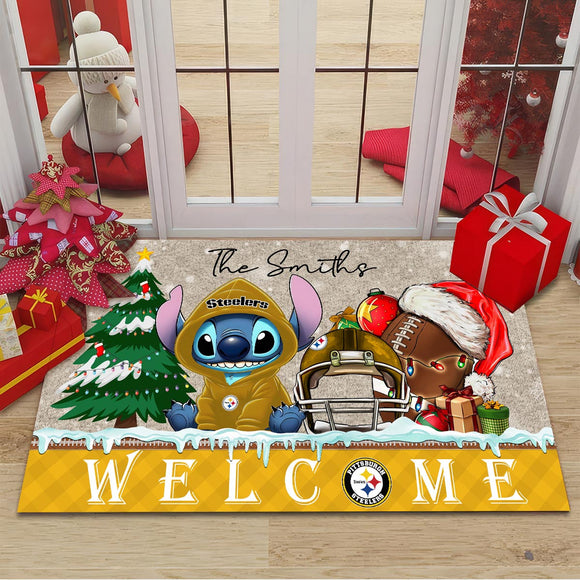 The Best Pittsburgh Steelers Door Mat Christmas – Personalized