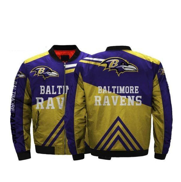 NFL Football Baltimore Ravens Jacket Mens Bomber Jacket Coat