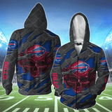 3D Skull Buffalo Bills Hoodies Cheap