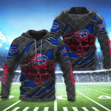 3D Skull Buffalo Bills Hoodies Cheap