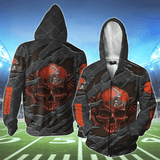 3D Skull Cleveland Browns Hoodies Cheap