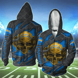 3D Skull Los Angeles Chargers Hoodies Cheap