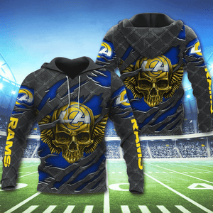 3D Skull Los Angeles Rams Hoodies Cheap